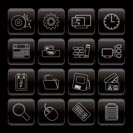Computer, mobile phone and Internet Vector Icon Set