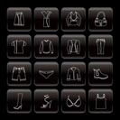 Line Clothing and Dress Icons - Vector Icon Set