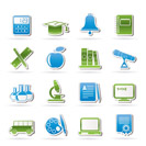 Education and school objects icons - vector icon set