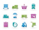 Logistic, cargo and shipping icons - vector icon set