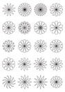 Abstract graphic flower icons set - vector illustration