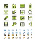 Mobile phone  performance, internet and office icons - vector icon set  - 3 colors included